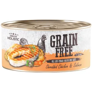Absolute Holistic Shredded Chicken & Salmon In Gravy Grain-Free Cat Canned Food 80g