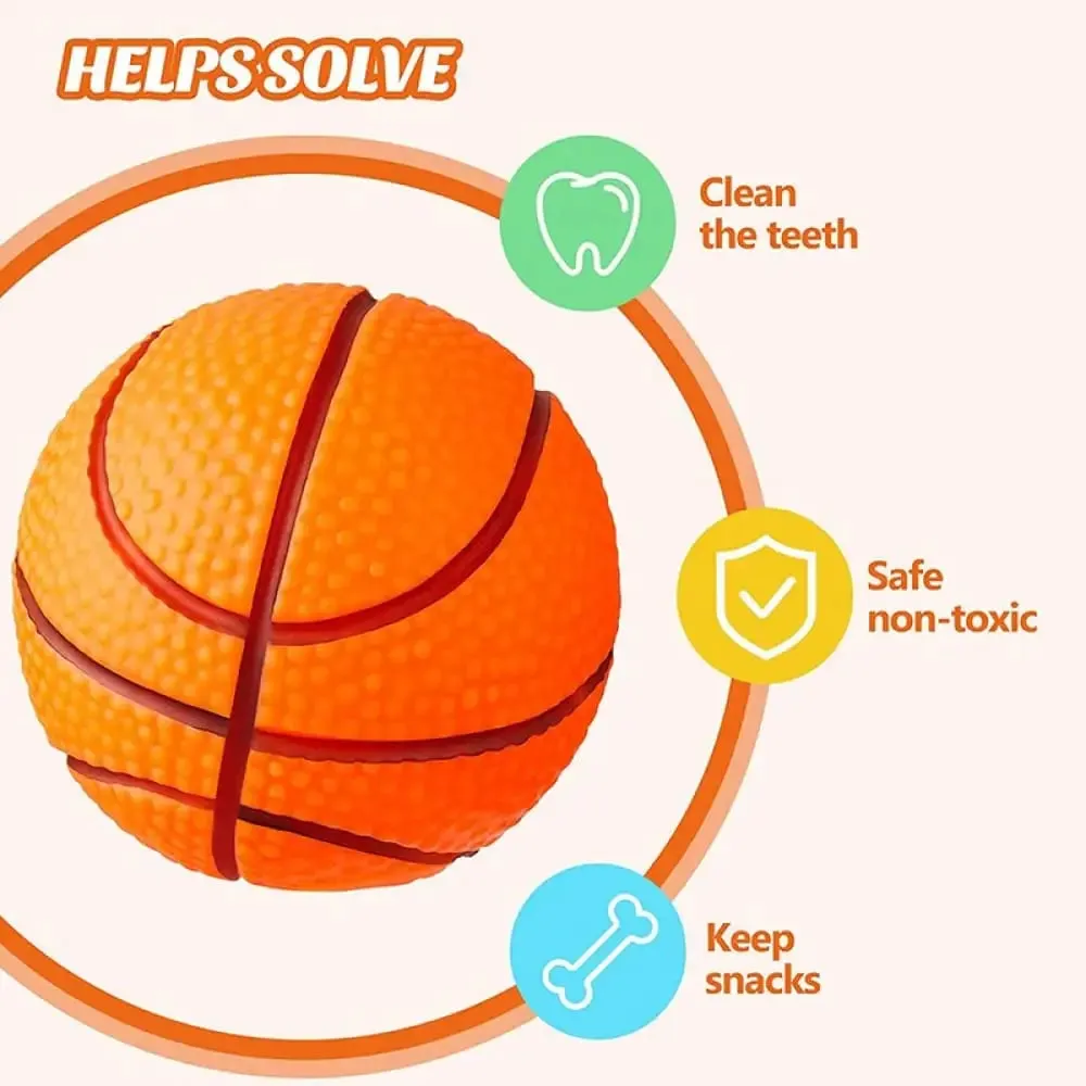 Durable Bouncy Fetch Basketball Chew Ball for Small Medium Dogs Interactive Game