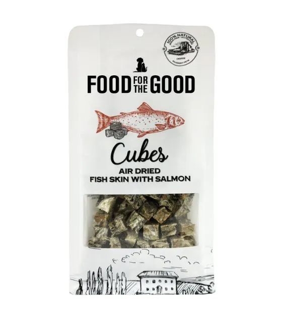 Food For The Good Air Dried Cat & Dog Treats (Fish Skin With Salmon Cubes)