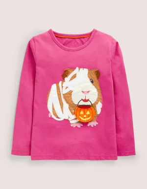 Halloween Appliqué T-shirt-Tickled Pink Guinea Pig