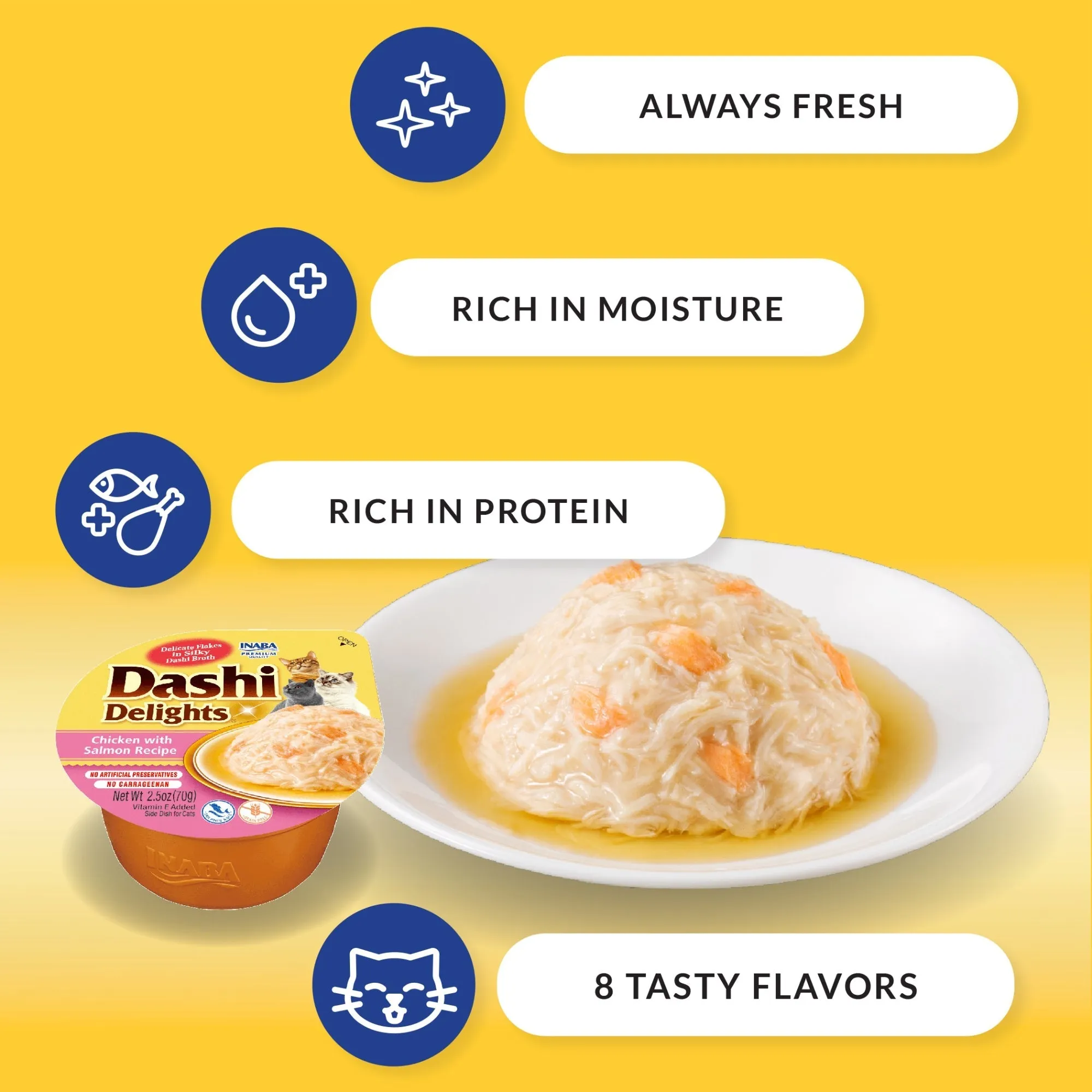 **Inaba Dashi Delight 2.5oz. Chicken Salmon (6 count)