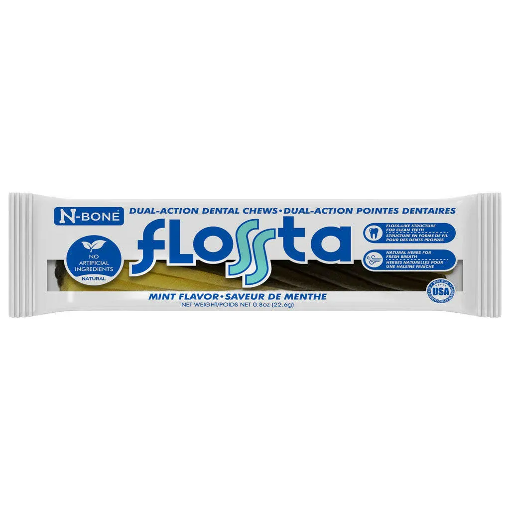 N-Bone FLOSSta Dual Action Mint Flavor Dental Dog Chews