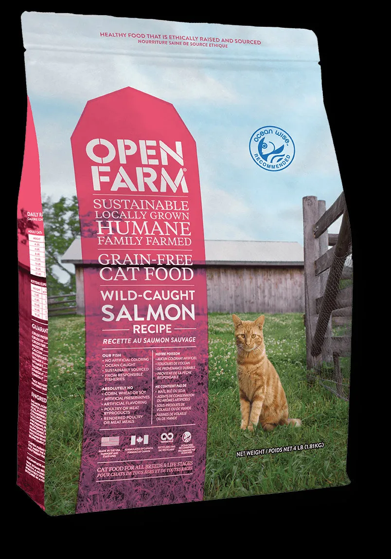 Open Farm Wild-Caught Salmon Recipe Grain-Free Dry Cat Food 8lb