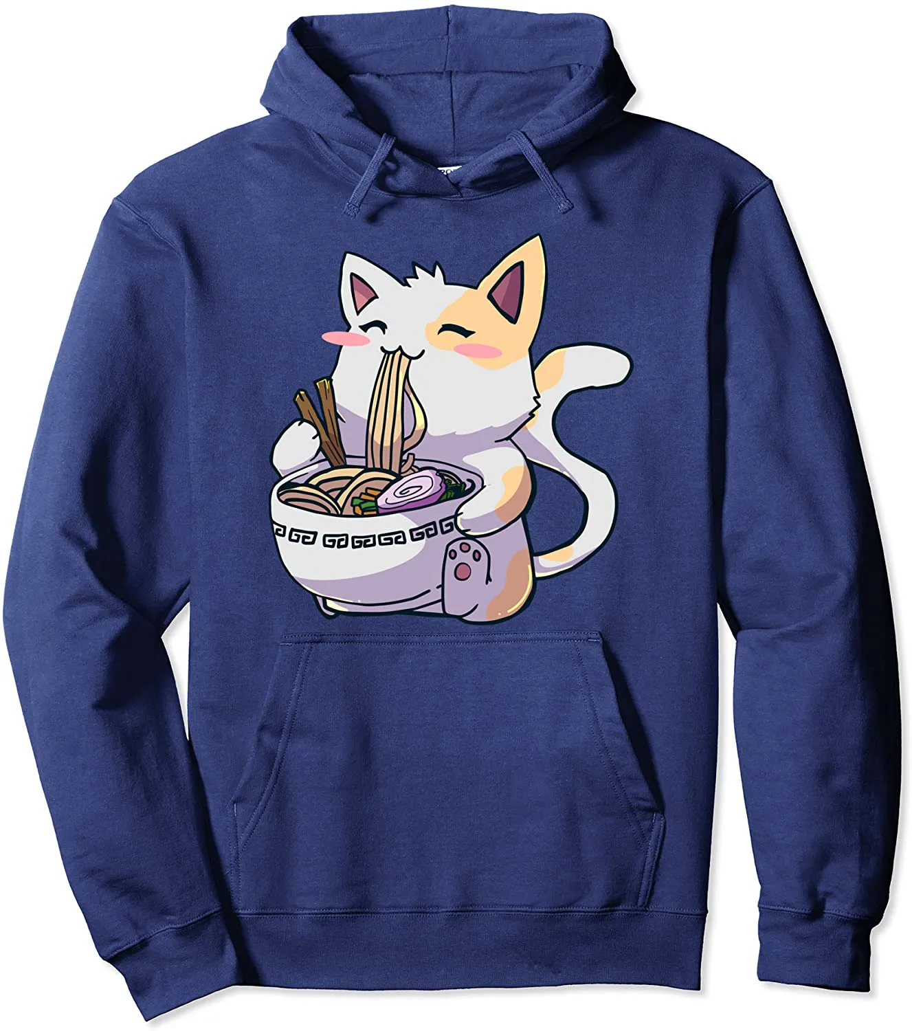 Ramen Anime Kawaii Neko Cat Pullover Hoodie