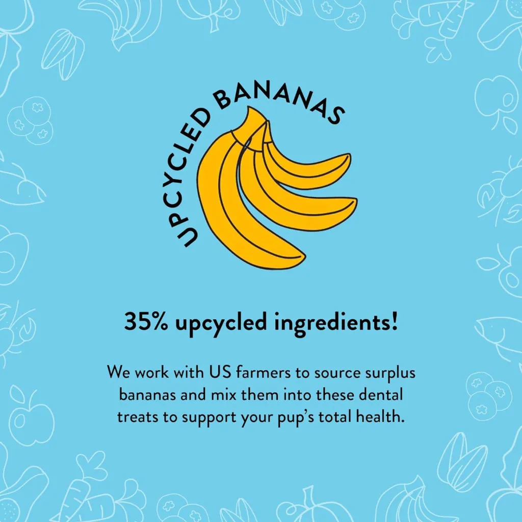 Shameless Pets Banana Bone-Anza Dental Sticks Treats For Dogs (7.2 oz)