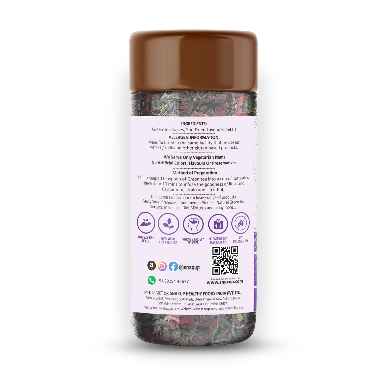 Snaxup Green Tea With Lavender Tea