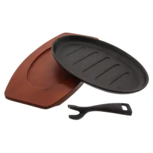 Thunder Group IRBB001 Cast Iron Pork Board, 3 Pieces Set